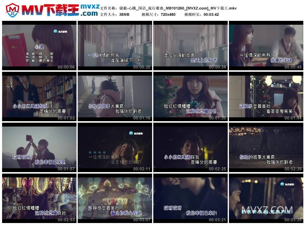 储毅-心跳_国语_流行歌曲_MB101260